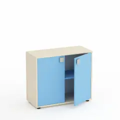 Mobile Kubò Betulla 2 Ante H 75 Cm - Ante Blu Orizzonte | Conforme CAM