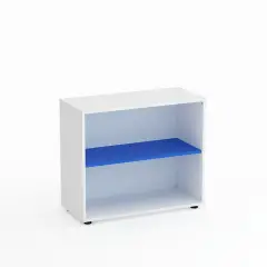 Mobile Scuola Kubò Bianco a Giorno H 75 cm – Ripiani Azzurri | Conforme CAM
