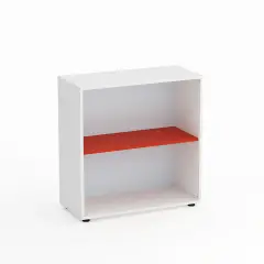 Mobile Scuola Kubò Bianco a Giorno H 90 cm – Ripiani Rossi | Conforme CAM