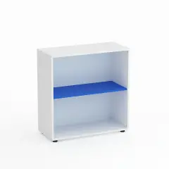 Mobile Scuola Kubò Bianco a Giorno H 90 cm – Ripiani Azzurri | Conforme CAM