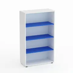 Mobile Scuola Kubò Bianco a Giorno H 150 cm – Ripiani Azzurri | Conforme CAM