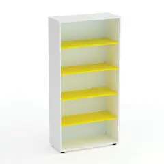 Mobile Scuola Kubò Bianco a Giorno H 180 cm – Ripiani Gialli | Conforme CAM