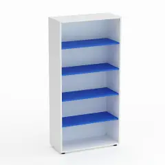 Mobile Scuola Kubò Bianco a Giorno H 180 cm – Ripiani Azzurri | Conforme CAM