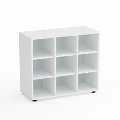 Mobile Scuola Kubò Bianco – 9 Caselle con Ripiani Bianchi H 75 cm | Conforme CAM