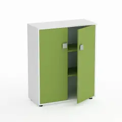 Mobile Scuola Kubò Bianco – 2 Ante H 110 cm con Ripiani Verde Kiwi | Conforme CAM
