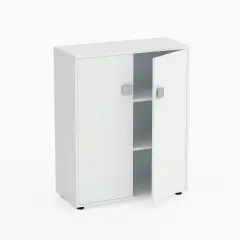 Mobile Scuola Kubò Bianco – 2 Ante H 110 cm con Ripiani Bianchi | Conforme CAM