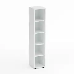 Mobile Scuola Kubò Bianco Colonna 5 vani 180 cm. Ripiani Bianco - Conforme CAM