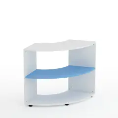 Mobile Scuola Kubò Bianco Curvo 90° H 75 cm – Ripiano Blu Orizzonte | Conforme CAM