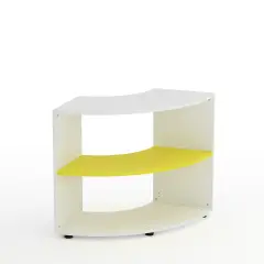 Mobile Scuola Kubò Bianco Curvo 90° H 75 cm – Ripiano Giallo | Conforme CAM