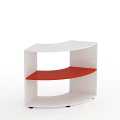 Mobile Scuola Kubò Bianco Curvo 90° H 75 cm – Ripiano Rosso | Conforme CAM