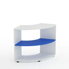 Mobile Scuola Kubò Bianco Curvo 90° H 75 cm – Ripiano Azzurro | Conforme CAM