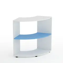 Mobile Scuola Kubò Bianco Curvo 90° H 90 cm – Ripiani Blu Orizzonte | Conforme CAM