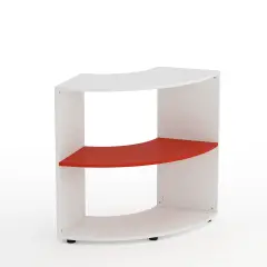 Mobile Scuola Kubò Bianco Curvo 90° H 90 cm – Ripiani Rossi | Conforme CAM
