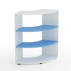 Mobile Scuola Kubò Bianco Curvo 90° H 110 cm – Ripiani Blu Orizzonte | Conforme CAM