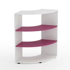 Mobile Scuola Kubò Bianco Curvo 90° H 110 cm – Ripiani Fucsia | Conforme CAM