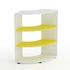 Mobile Scuola Kubò Bianco Curvo 90° H 110 cm – Ripiani Gialli | Conforme CAM