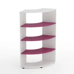 Mobile Scuola Kubò Bianco Curvo 90° H 150 cm – Ripiani Fucsia | Conforme CAM