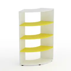Mobile Scuola Kubò Bianco Curvo 90° H 150 cm – Ripiani Gialli | Conforme CAM
