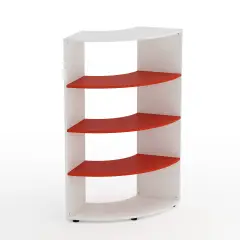 Mobile Scuola Kubò Bianco Curvo 90° H 150 cm – Ripiani Rossi | Conforme CAM