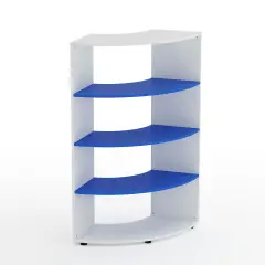 Mobile Scuola Kubò Bianco Curvo 90° H 150 cm – Ripiani Azzurri | Conforme CAM