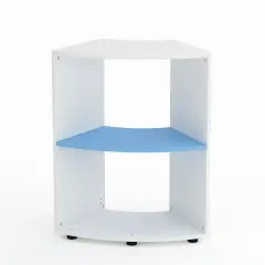 Mobile Scuola Kubò Bianco Curvo 60° H 90 cm – Ripiani Blu Orizzonte | Conforme CAM