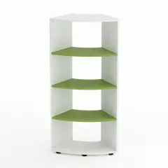 Mobile Scuola Kubò Bianco Curvo 60° H 150 cm con Ripiani Verde Kiwi | Conforme CAM