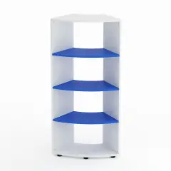 Mobile Scuola Kubò Bianco Curvo 60° H 150 cm con Ripiani Azzurri | Conforme CAM
