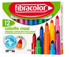Fibracolor Colorito Maxi Pennarelli – Astuccio 12 Pennarelli - Giallo