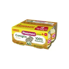 Omogeneizzato di Coniglio Plasmon - 4x80 Gr - Gusto Delicato e Nutrizione Garantita