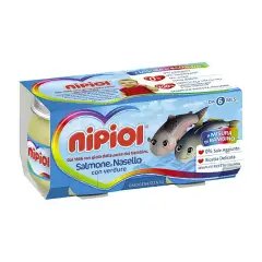 Omogenizzato Pesce Nipiol gr. 80x2 Filetti di Salmone e Nasello con Verdure