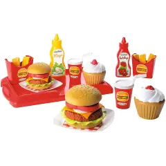 Hamburger 32 Pezzi - Set Giocattolo Fast Food per Bambini