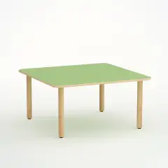 Tavolo Forma Quadrato H 46 Cm - Misura 1 - Verde Per Scuole Nido D'infanzia - Conforme CAM