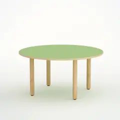 Tavolo Onda Circolare H 55 Cm - Misura 3 - Verde Per Scuola Primaria - Conforme CAM