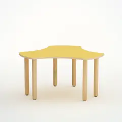 Tavolo Onda Esatondo H 46 Cm - Misura 1 - Giallo Per La Scuola Nido D'infanzia - Conforme CAM