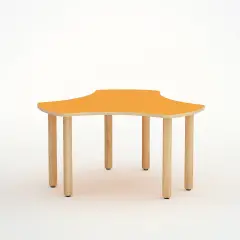 Tavolo Onda Esatondo H 46 Cm - Misura 1 - Arancio Per La Scuola Nidi D'infanzia - Conforme CAM