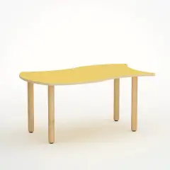 Tavolo Onda Verso H 46 Cm - Misura 1 - Verde Per Nidi D'infanzia - Conforme CAM