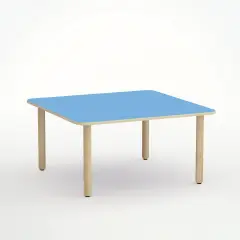 Tavolo Forma Quadrato H 46 Cm - Misura 1 - Blu Orizzonte Per Nidi D'infanzia - Conforme CAM