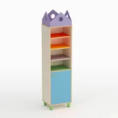 Mobile Scuola Infanzia Onda Colonna Anta Bassa Destra Blu Orizzonte - Conforme CAM