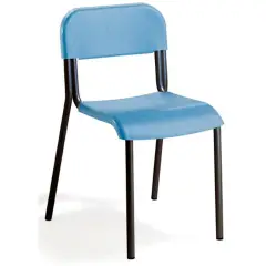 Sedia Sara, Struttura Nera, Seduta H 38 Cm. Azzurro  Per Ambienti Scolastici