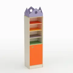 Mobile Scuola Infanzia Forma Colonna con Anta Apertura a Sinistra Arancio - Conforme CAM