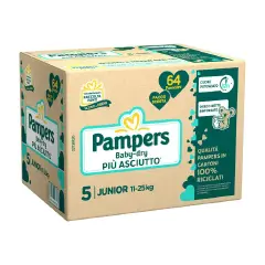 Pannolini Pampers Baby-Dry Quadripack - Taglia 5 - 11-25 Kg - 64 Pezzi