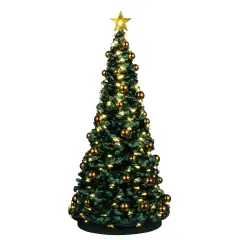 Lemax Jolly Christmas Tree 24995 – Albero di Natale Luminoso con Palline Dorate