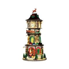 Lemax Christmas Clock Tower 45735 – Torre dell’Orologio Natalizia Animata con Luci e Musica