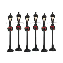 Lemax Gas Lantern Street Lamp 64499 – Set 6 Lampioni Stradali Luminosi