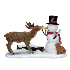 Lemax Snack Time 72405 – Figurina Natalizia con Pupazzo di Neve e Animali