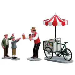 Lemax Gelato Cart 32139 – Set 4 Figurine con Carretto dei Gelati Caddington Village
