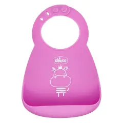 Bavaglino Silicone Con Tasca Rosa