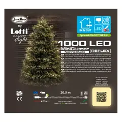 Catena Luminosa MiniCluster 1000 LED Bianco Caldo 20,5 m