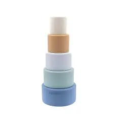 Bamboom Torre di Cubi Blu – Gioco Educativo in Silicone per Bambini