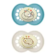Succhietto Night Silicone Circular PP 2 Pezzi, +6 Mesi Bambino